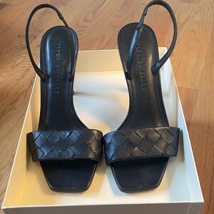 Veronica Beard Black Woven Heels